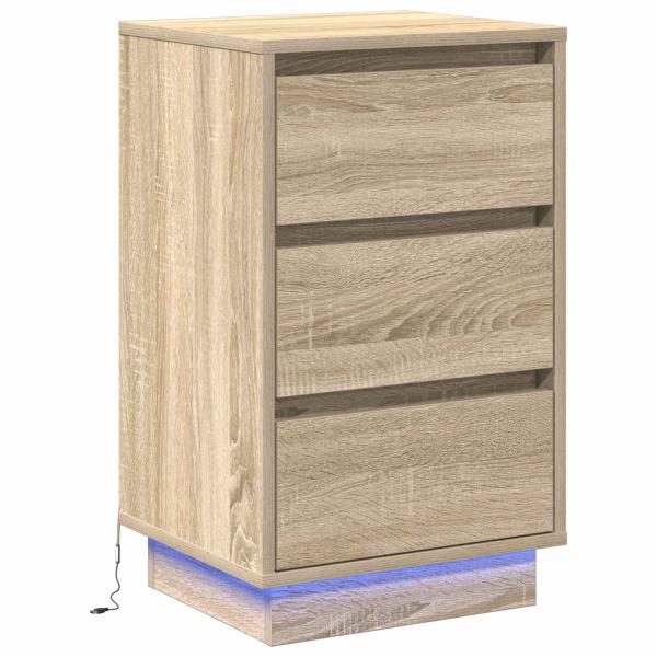 Nachttisch mit LED Sonoma Eiche 39x34,5x65 cm Holzwerkstoff