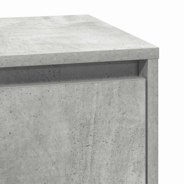 Nachttisch mit LED Beton Grau 39x34,5x65 cm Werkstoffholz