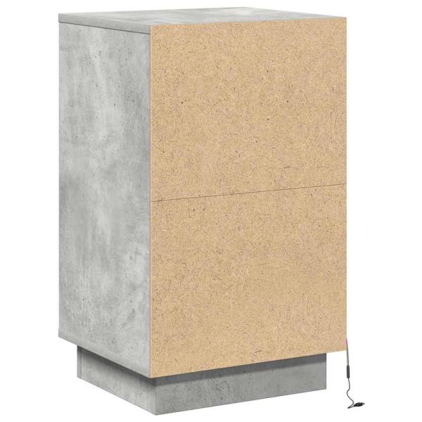 Nachttisch mit LED Beton Grau 39x34,5x65 cm Werkstoffholz