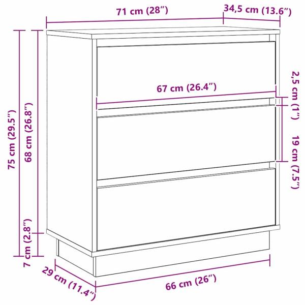 Nachttisch mit LED Weiß 71x34,5x75 cm Holzwerkstoff