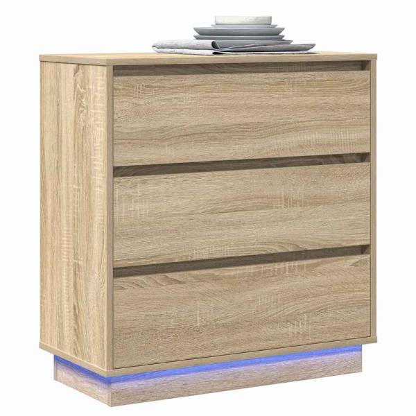 Nachttisch mit LED Sonoma Eiche 71x34,5x75 cm Holzwerkstoff