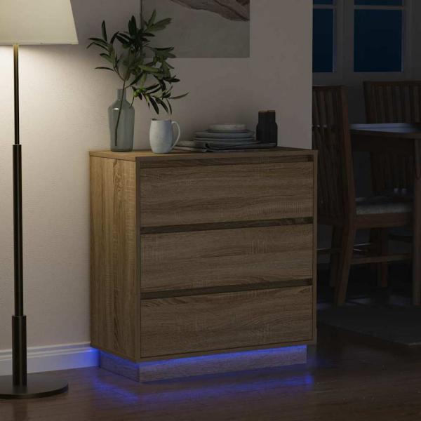 Nachttisch mit LED Sonoma Eiche 71x34,5x75 cm Holzwerkstoff
