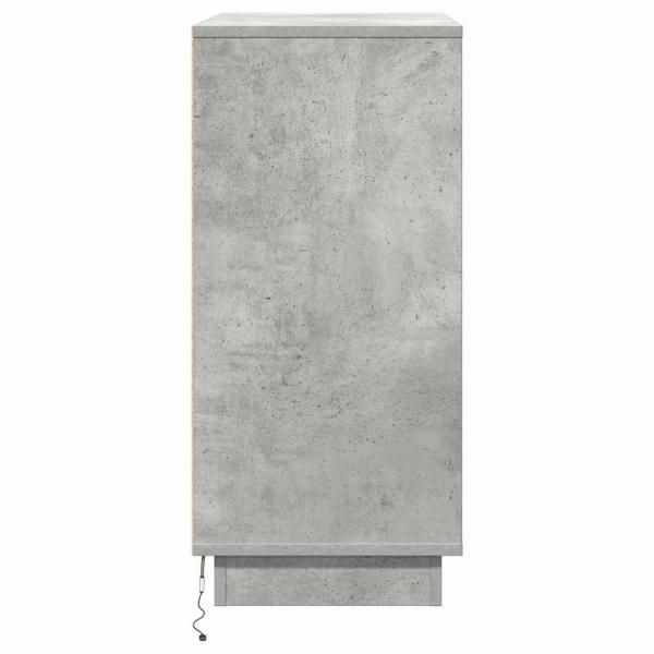 Nachttisch mit LED Beton Grau 71x34,5x75 cm Holzwerkstoff