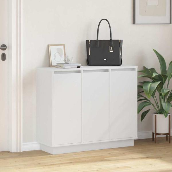 Sideboard mit LED in Weiß, 90x32x75 cm, aus Holzwerkstoff