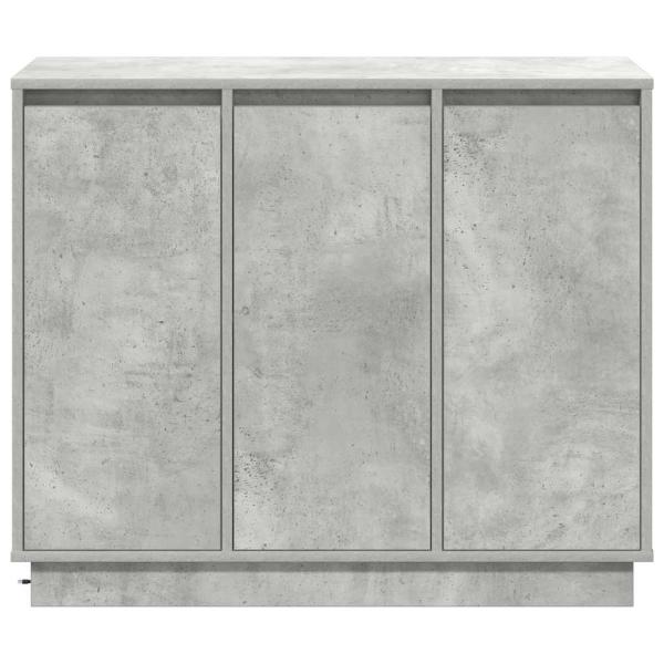 Sideboard mit LED in Beton Grau, 90x32x75 cm, aus Holzwerkstoff