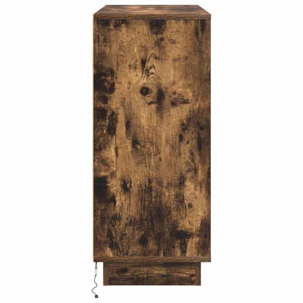 Sideboard mit LED in Raucheiche 90x32x75 cm aus Holzwerkstoff