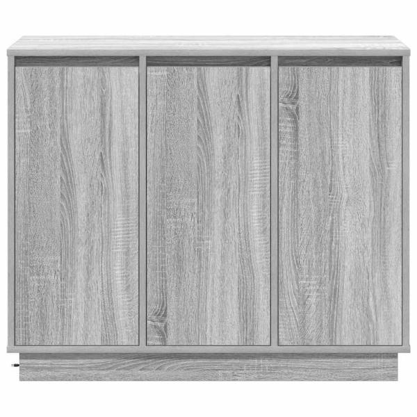 Sideboard mit LED in Grau Sonoma, 90x32x75 cm, aus Holzwerkstoff