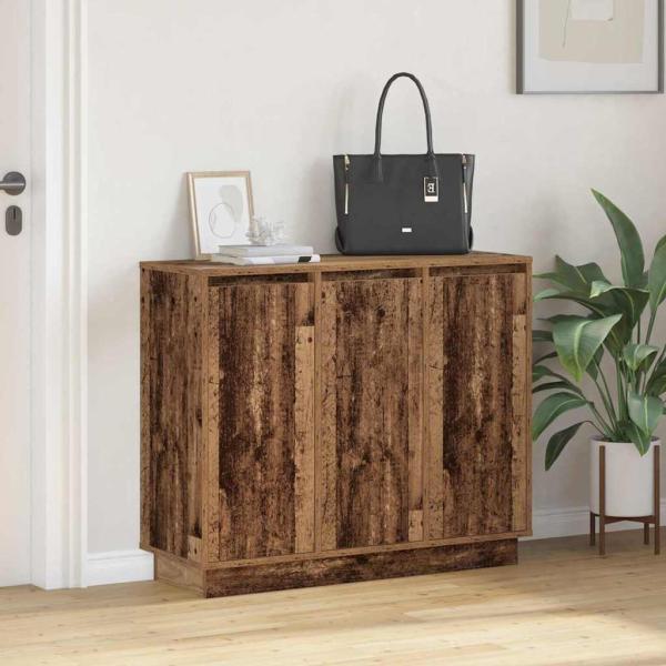 Sideboard mit LED aus alter Eiche 90x32x75 cm, Ingenieurholz