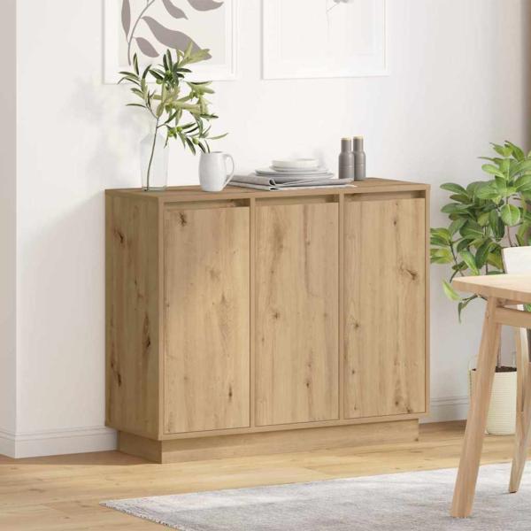 ARDEBO.de - Sideboard mit LED in Artisan Eiche 90x32x75 cm aus Ingenieurholz