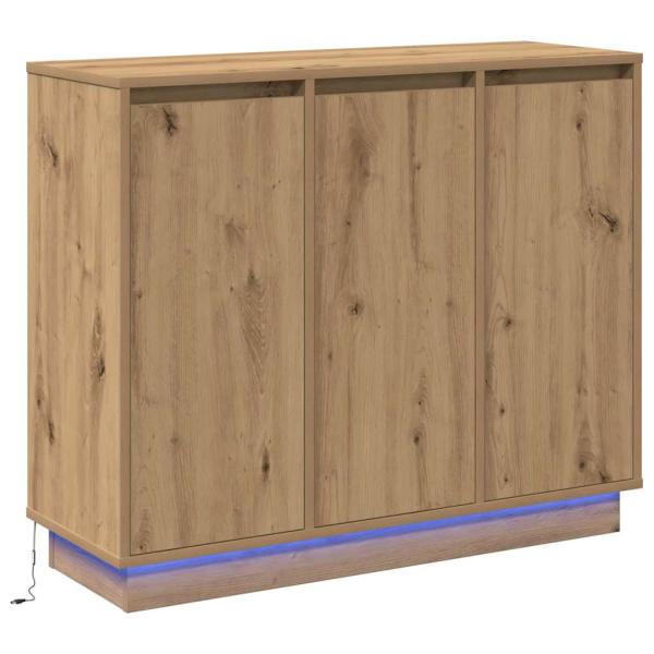 Sideboard mit LED in Artisan Eiche 90x32x75 cm aus Ingenieurholz