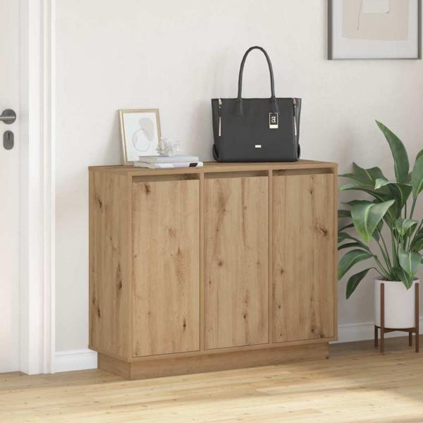 Sideboard mit LED in Artisan Eiche 90x32x75 cm aus Ingenieurholz