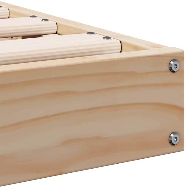 Bodenbettgestell 90x210 cm aus solidem Kiefernholz