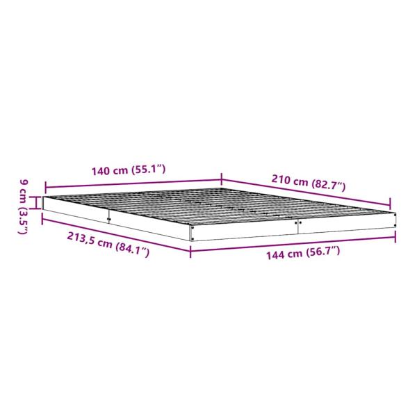 Bettgestell 140x210 cm aus massivem Kiefernholz