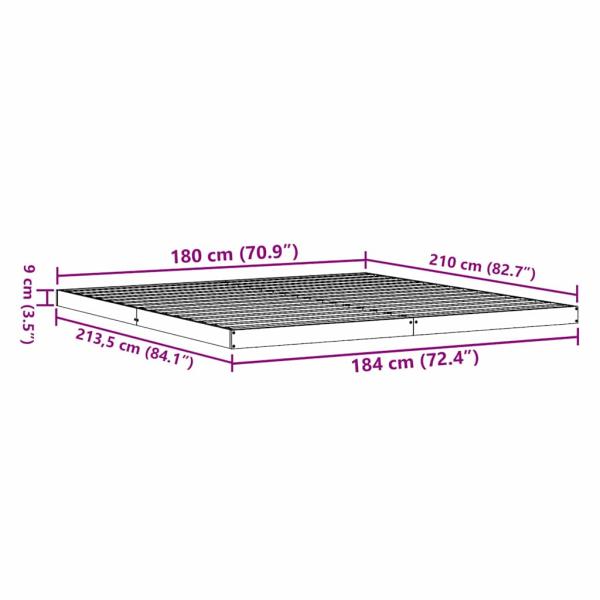 Boden Bettgestell 180x210 cm Massivholz Kiefer