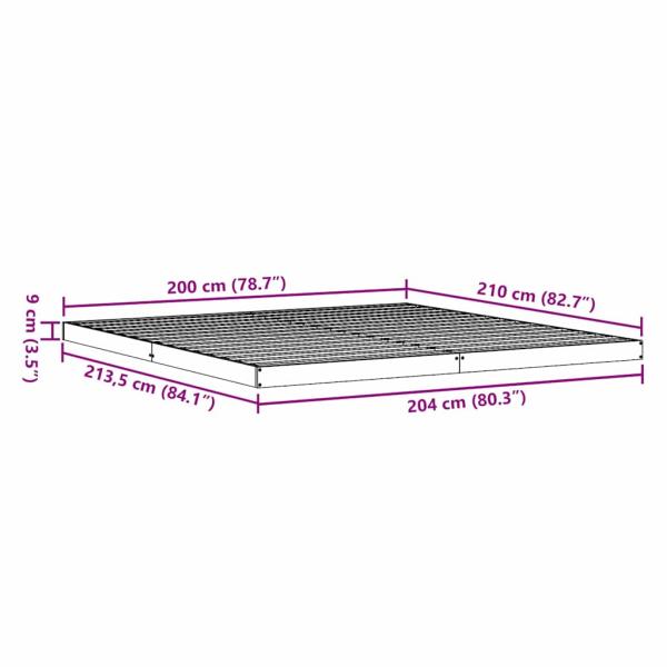 Bodenbettgestell 200x210 cm Massivholz Kiefer