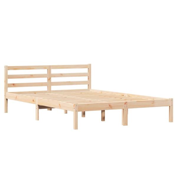 Bettgestell mit Kopfteil 160x210 cm aus massivem Kiefernholz