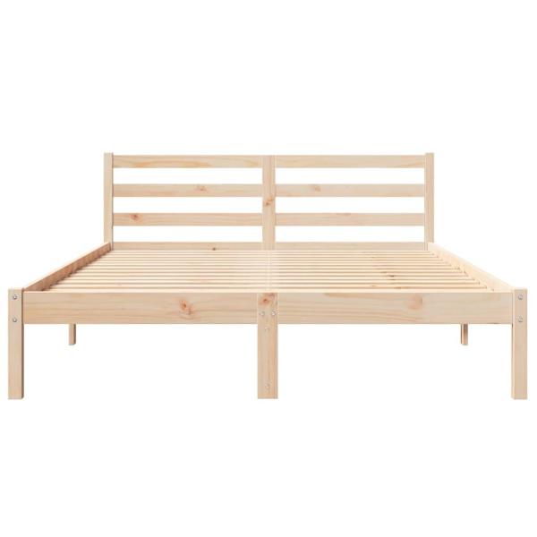 Bettgestell mit Kopfteil 160x210 cm aus massivem Kiefernholz