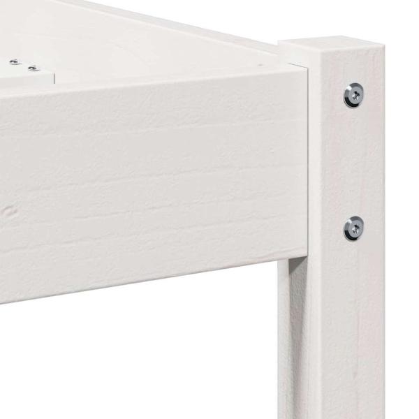 Bettgestell mit Kopfteil Weiß 180x220 cm Massivholz Kiefer