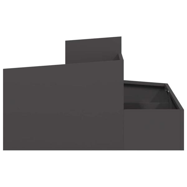 Blumentopf Schwarz 80x80x50 cm Kaltgezogener Stahl