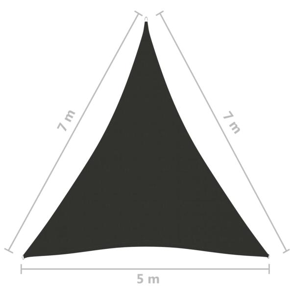 Sonnensegel Oxford-Gewebe Dreieckig 5x7x7 m Anthrazit