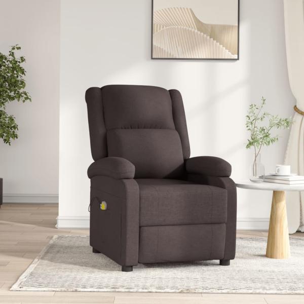 ARDEBO.de - Massagesessel Elektrisch Dunkelbraun Stoff