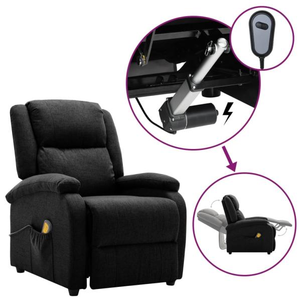 Massagesessel Elektrisch Schwarz Stoff