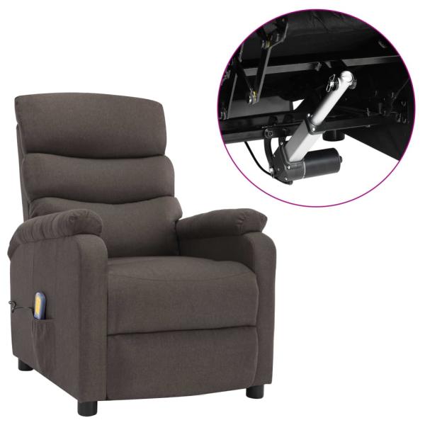 Massagesessel Elektrisch Taupe Stoff