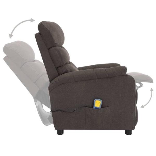 Massagesessel Elektrisch Taupe Stoff