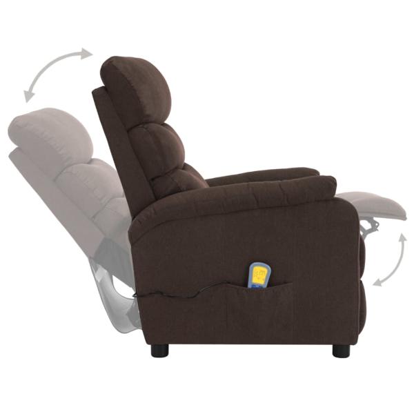 Massagesessel Elektrisch Braun Stoff