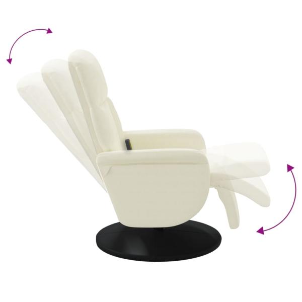 Massagesessel mit Fußteil Creme Samt