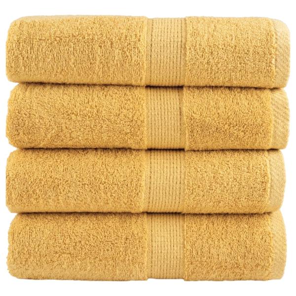 ARDEBO.de - Premium-Gästetücher SOLUND 4 Stk. Gold 30x50 cm 600 g/m²