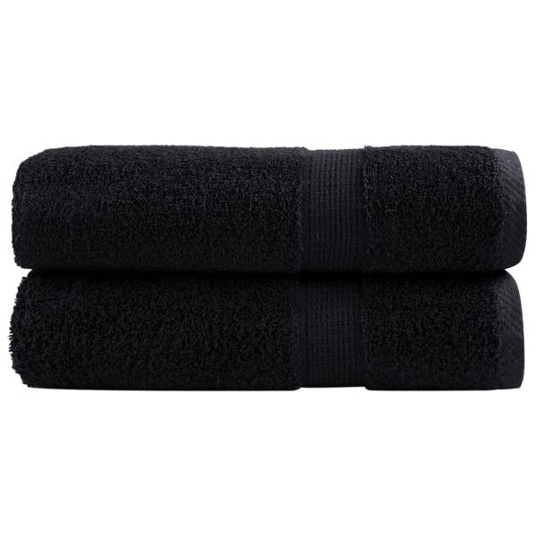 ARDEBO.de - Premium-Handtücher SOLUND 2 Stk. Schwarz 50x100 cm 600 g/m²