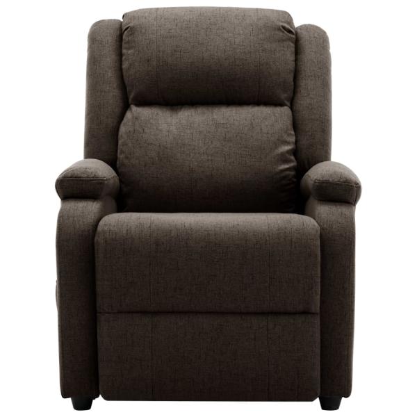 Ohrensessel mit Massagefunktion Dunkelbraun Stoff
