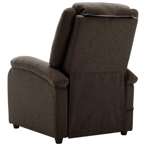 Ohrensessel mit Massagefunktion Dunkelbraun Stoff