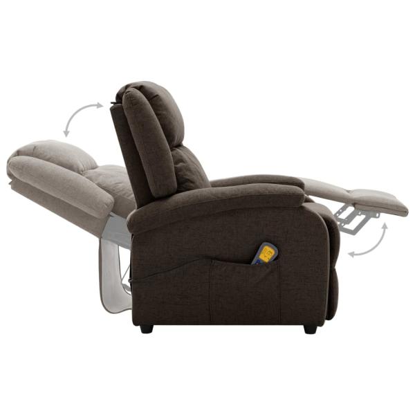 Ohrensessel mit Massagefunktion Dunkelbraun Stoff
