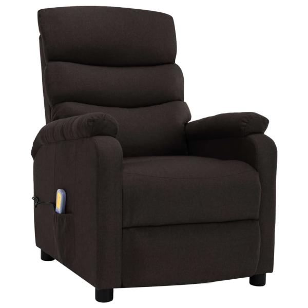 Massagesessel Dunkelbraun Stoff