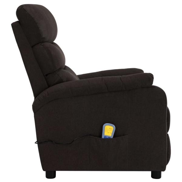 Massagesessel Dunkelbraun Stoff