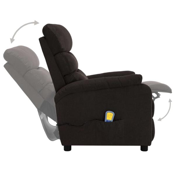 Massagesessel Dunkelbraun Stoff