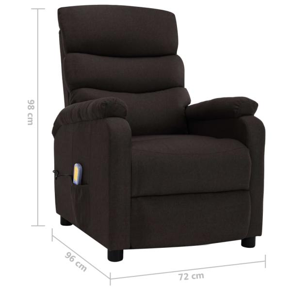 Massagesessel Dunkelbraun Stoff