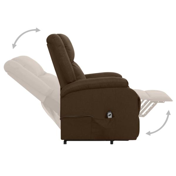 Aufstehsessel Dunkelbraun Stoff