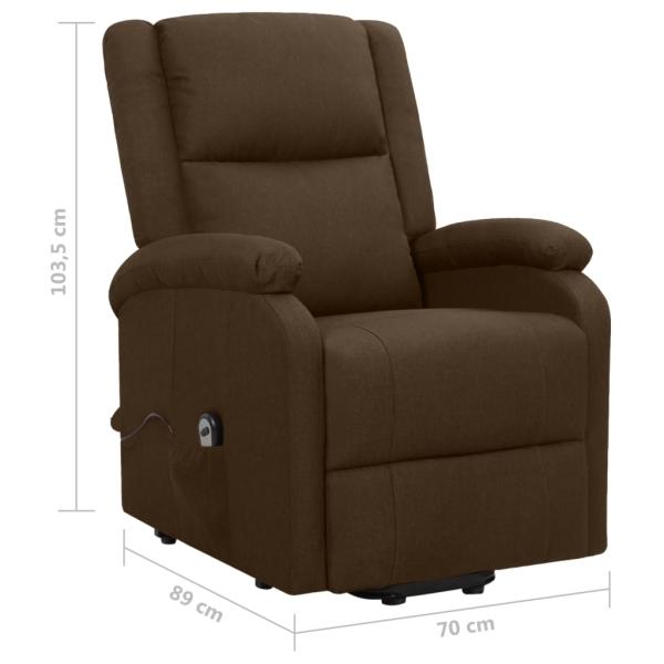Aufstehsessel Dunkelbraun Stoff