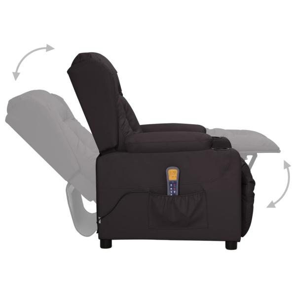 Massagesessel mit Aufstehhilfe Schwarz Kunstleder