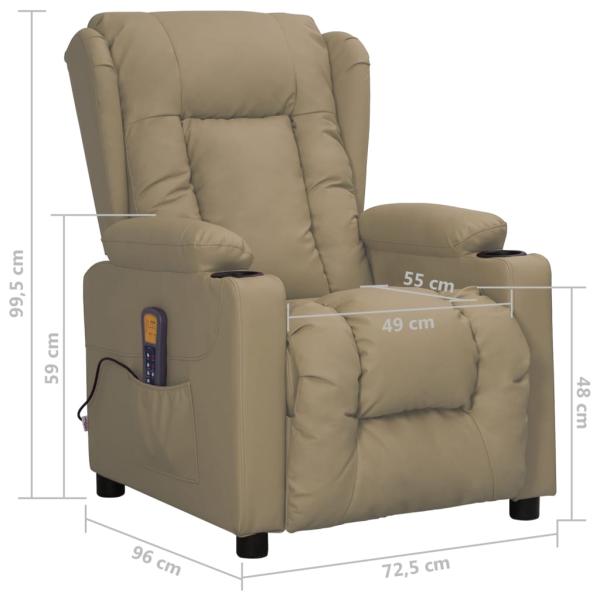 Massagesessel mit Aufstehhilfe Cappuccino-Braun Kunstleder
