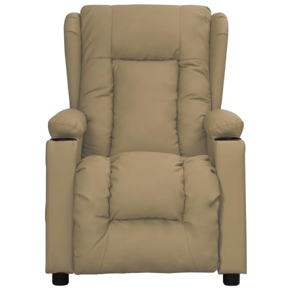 Massagesessel mit Aufstehhilfe Cappuccino-Braun Kunstleder
