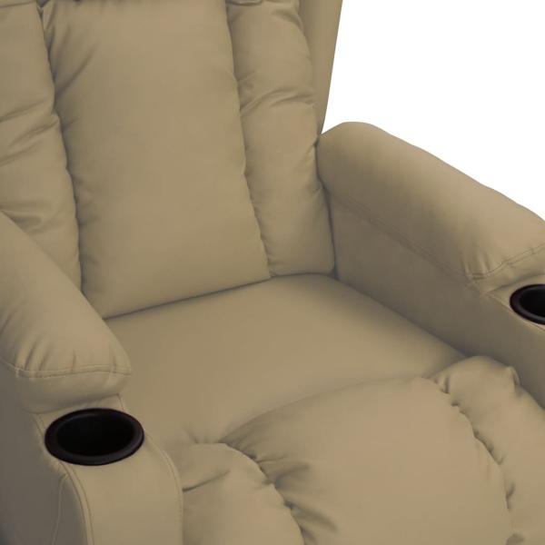 Massagesessel mit Aufstehhilfe Cappuccino-Braun Kunstleder