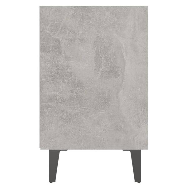 Nachttisch mit Metallbeinen Betongrau 40x30x50 cm