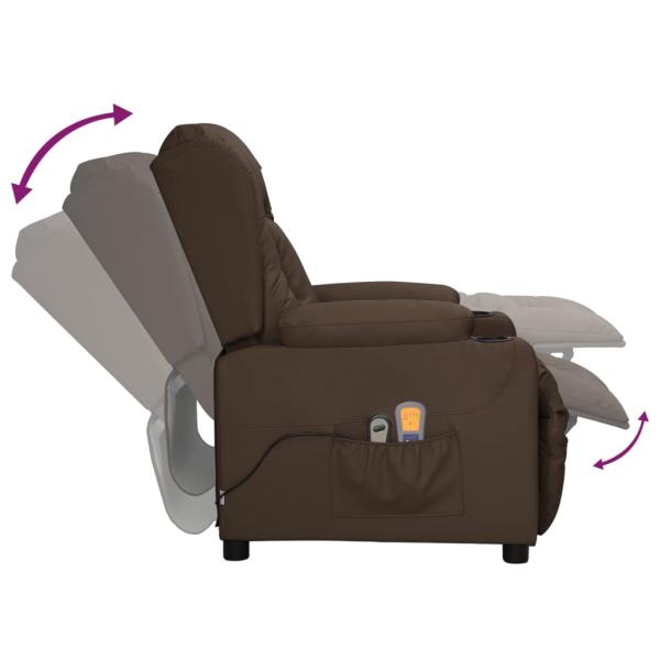 Massagesessel Elektrisch Braun Kunstleder