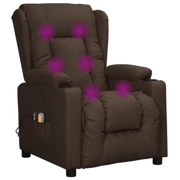 Massagesessel Elektrisch Braun Kunstleder