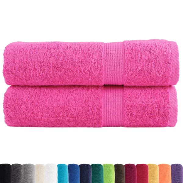 Premium-Duschtücher SOLUND 2 Stk. Rosa 70x140 cm 600 g/m²