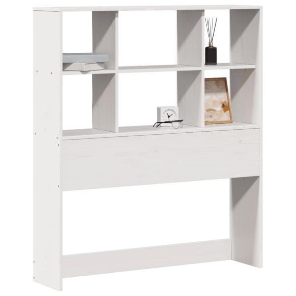 Kopfteil mit Stauraum Weiß 90 cm Massivholz Kiefer